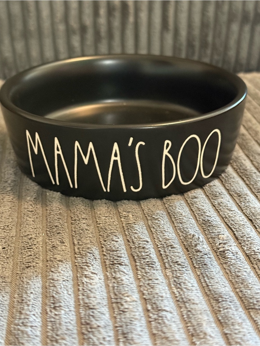 Rae Dunn Matte Black Ceramic Cat 🐈⬛ or Pet Bowl -"MAMA'S BOO"- NWT